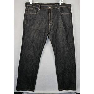 Levis 569 Jeans Mens 42x31 Black Denim Loose Straight Flap Pockets